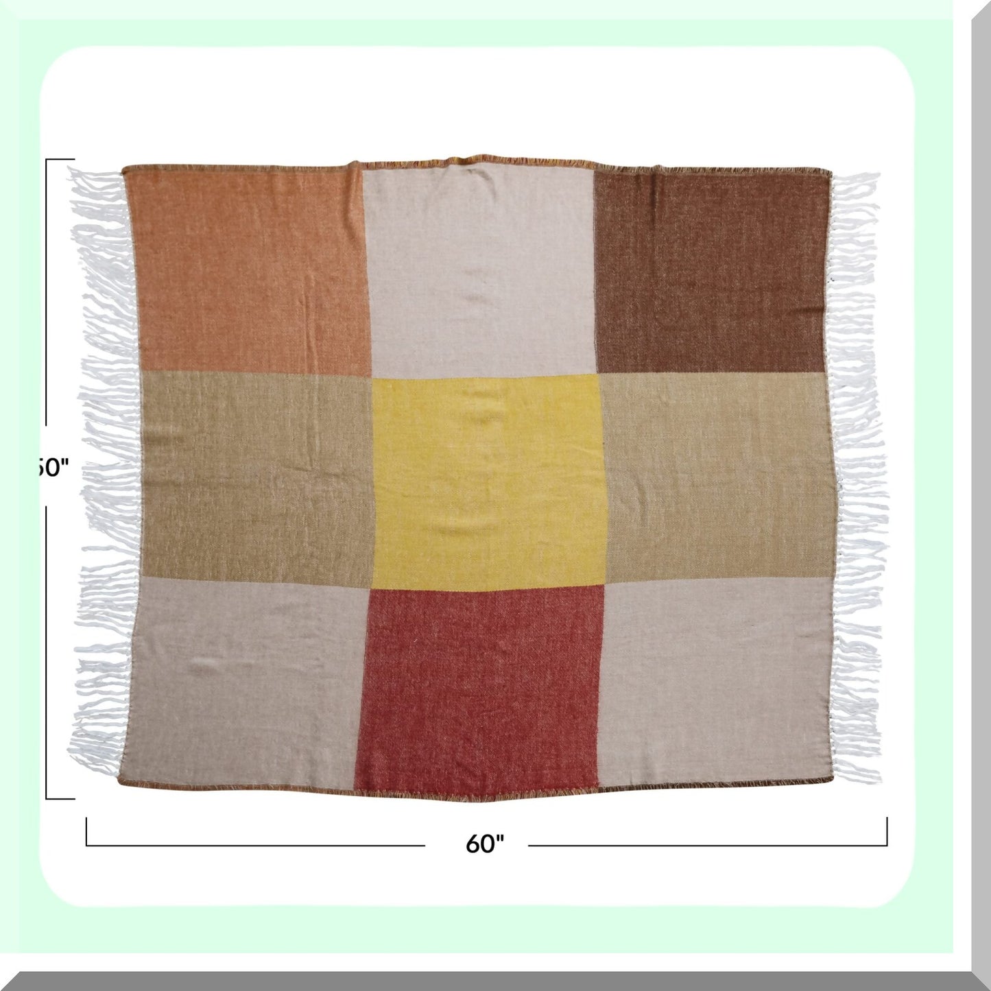 CozyBlock Cotton Blend Throw Blanket with Fringe - Multicolor Comfort