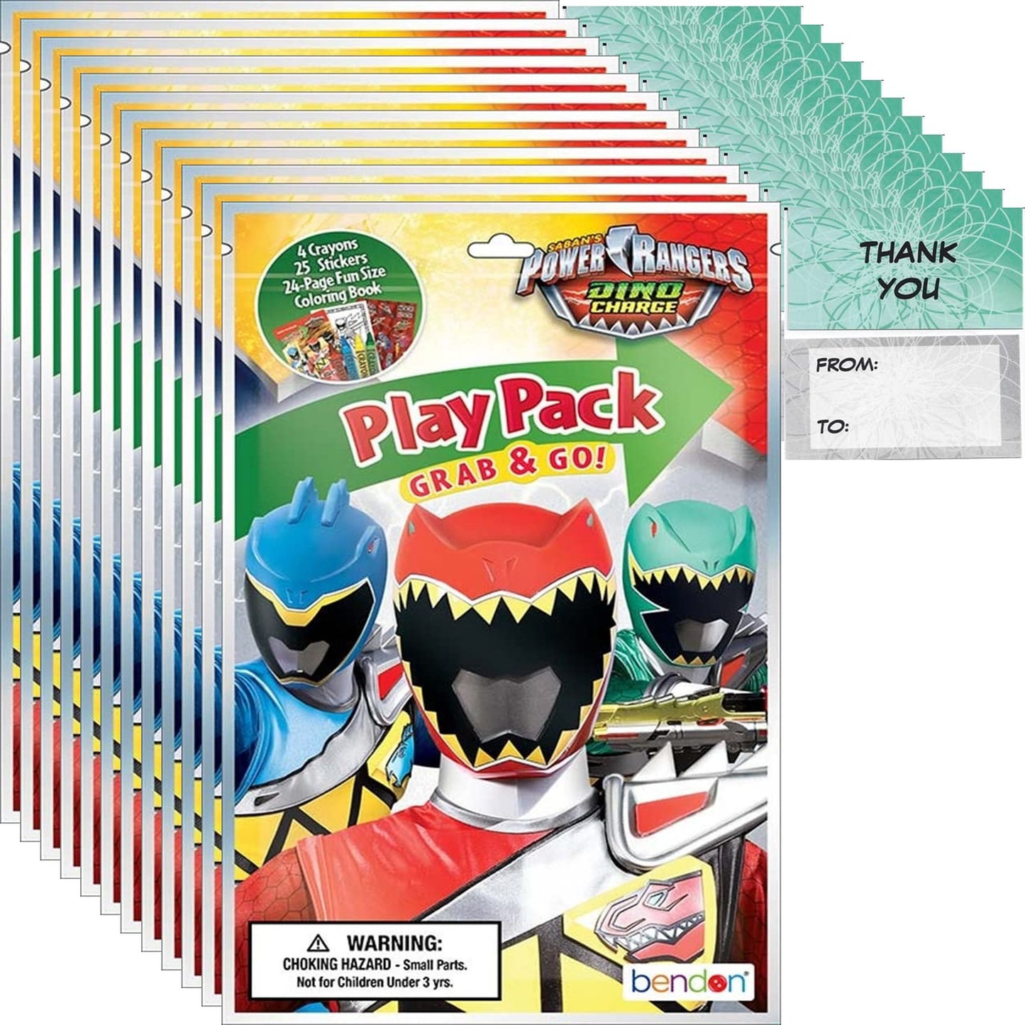 Power Rangers Party Favors 12 Pack with Coloring Books and Stickers