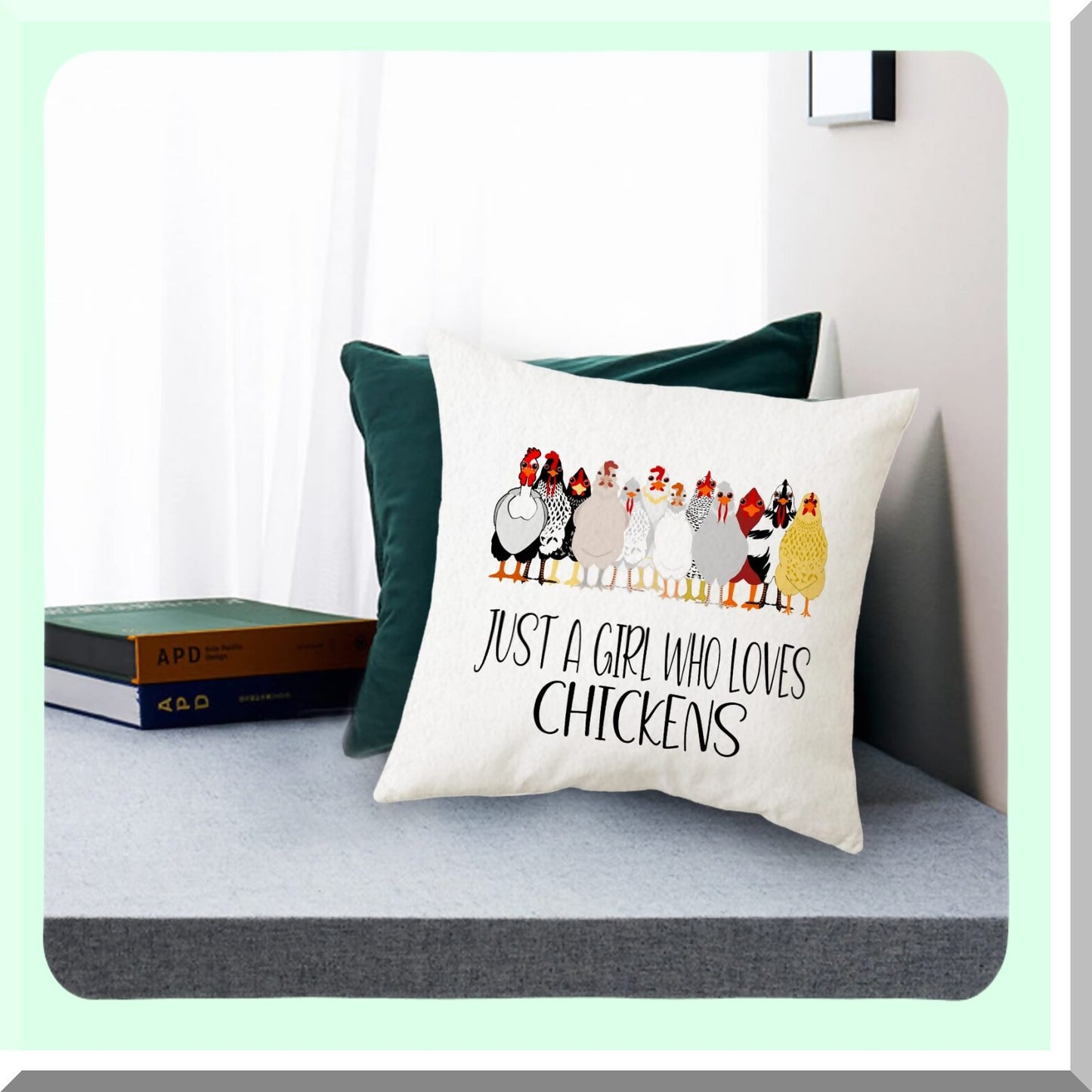 Chicken Coop Comfort Pillowcase - Farmhouse Chickens Decor, 18x18 Throw Pillow Cover for Chicken Lovers & Farmer Girls, Home Decor Gifts
