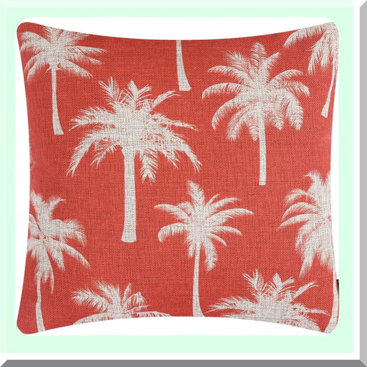 Tropical Paradise Palm Tree Decorative Pillow Cover - Summer Square Linen Cushion Case for Sofa - Pink Summer Vibes Home Decor - PL1041TR