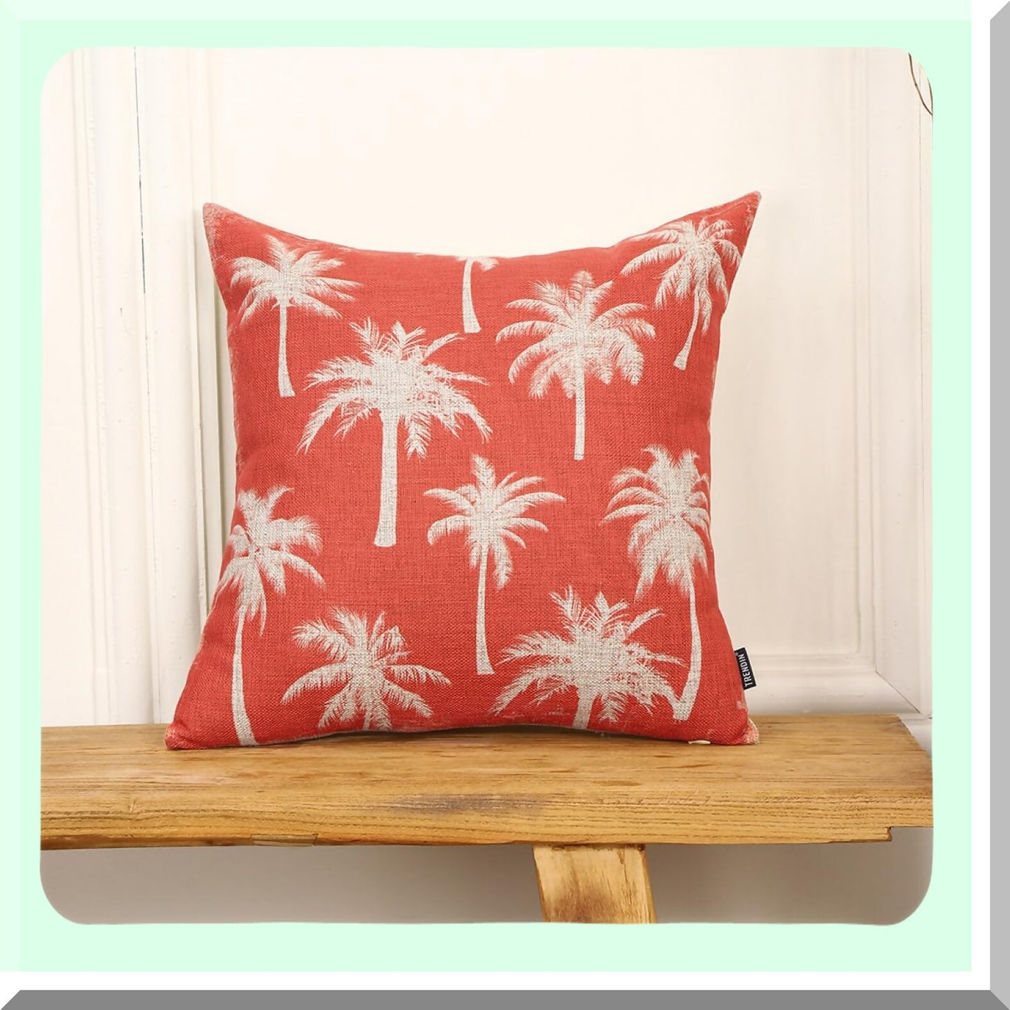 Tropical Paradise Palm Tree Decorative Pillow Cover - Summer Square Linen Cushion Case for Sofa - Pink Summer Vibes Home Decor - PL1041TR