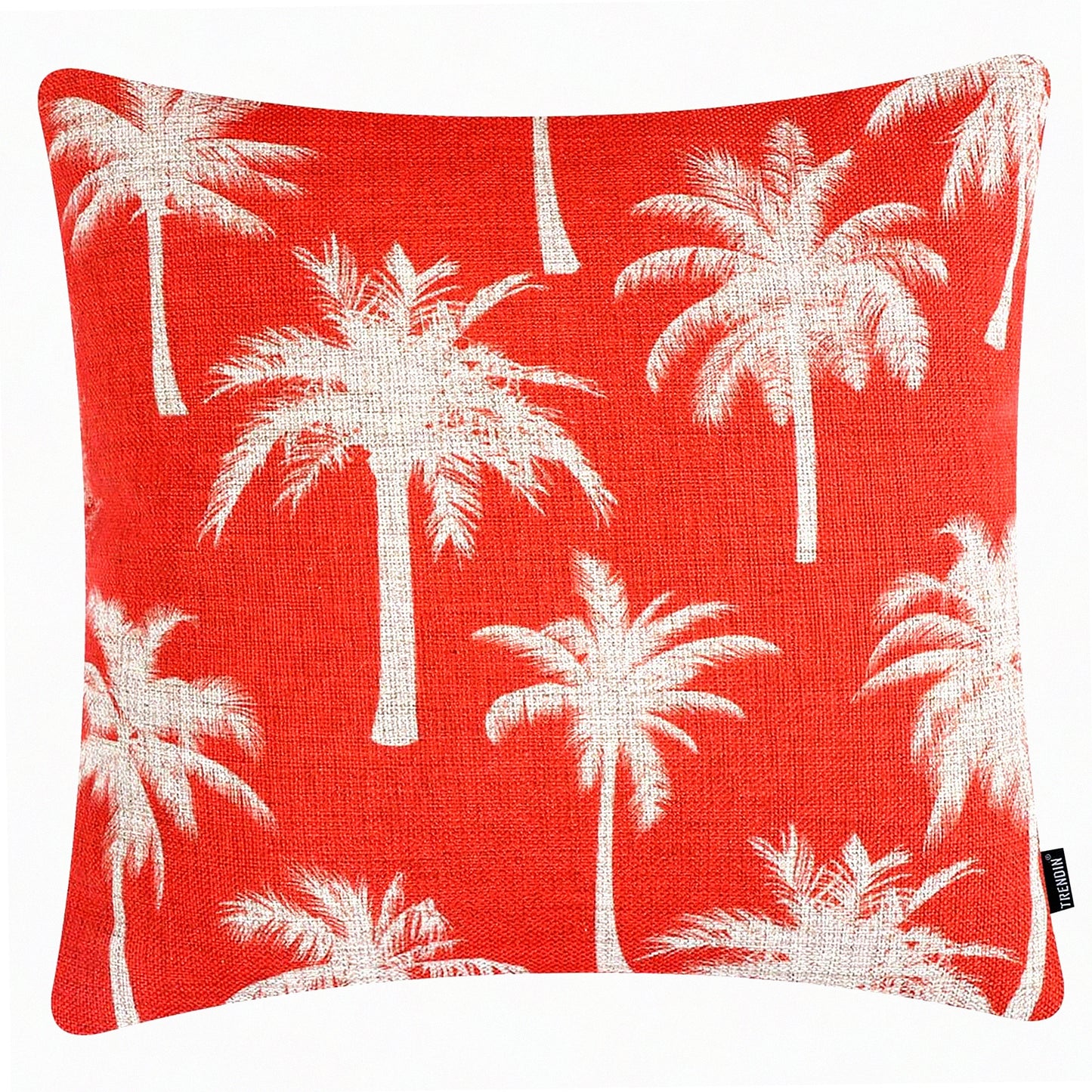 Tropical Paradise Palm Tree Decorative Pillow Cover - Summer Square Linen Cushion Case for Sofa - Pink Summer Vibes Home Decor - PL1041TR