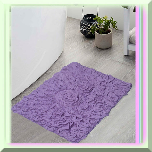 17"x24" Cotton Tufted Bath Rug Purple