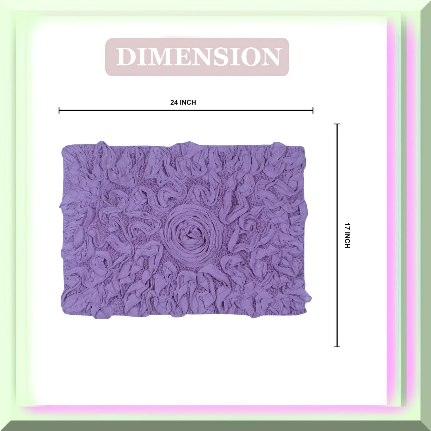17"x24" Cotton Tufted Bath Rug Purple
