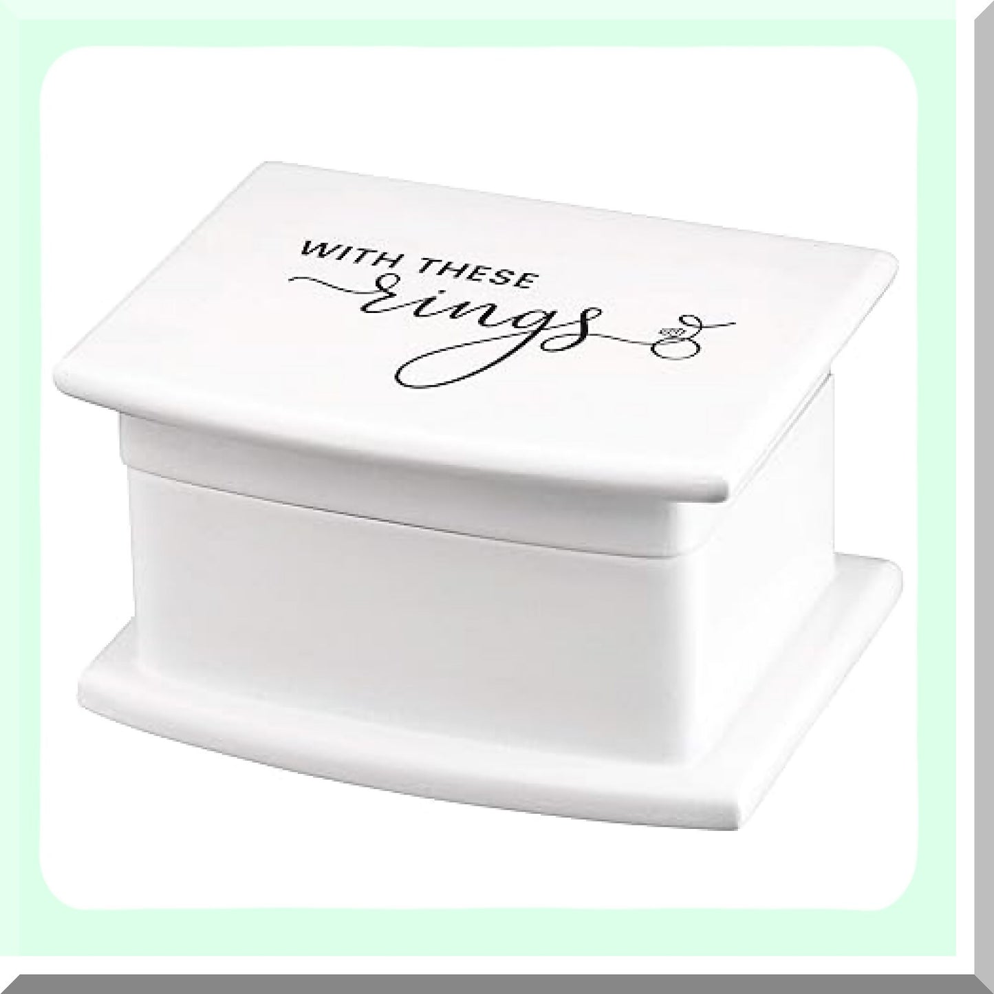 White Ring Box with Felt Liner and Magnetic Closure