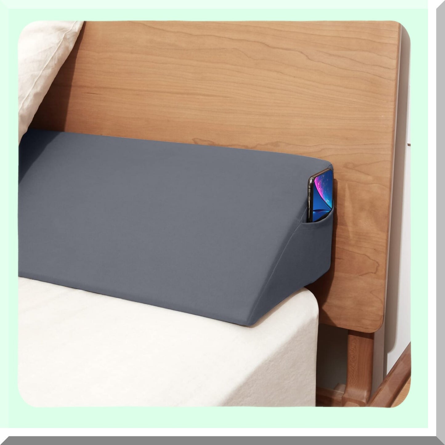 SleepWell GapGuard - Queen Size Bed Wedge Pillow & Mattress Wedge - Headboard Pillow to Fill The Gap - Bed Gap Filler for Better Sleep & Support