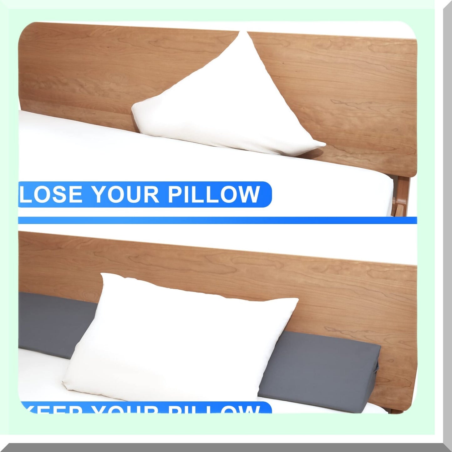SleepWell GapGuard - Queen Size Bed Wedge Pillow & Mattress Wedge - Headboard Pillow to Fill The Gap - Bed Gap Filler for Better Sleep & Support