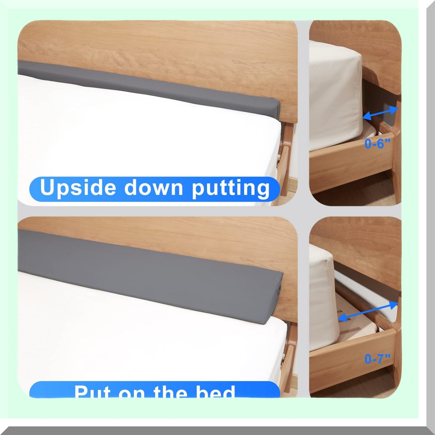 SleepWell GapGuard - Queen Size Bed Wedge Pillow & Mattress Wedge - Headboard Pillow to Fill The Gap - Bed Gap Filler for Better Sleep & Support