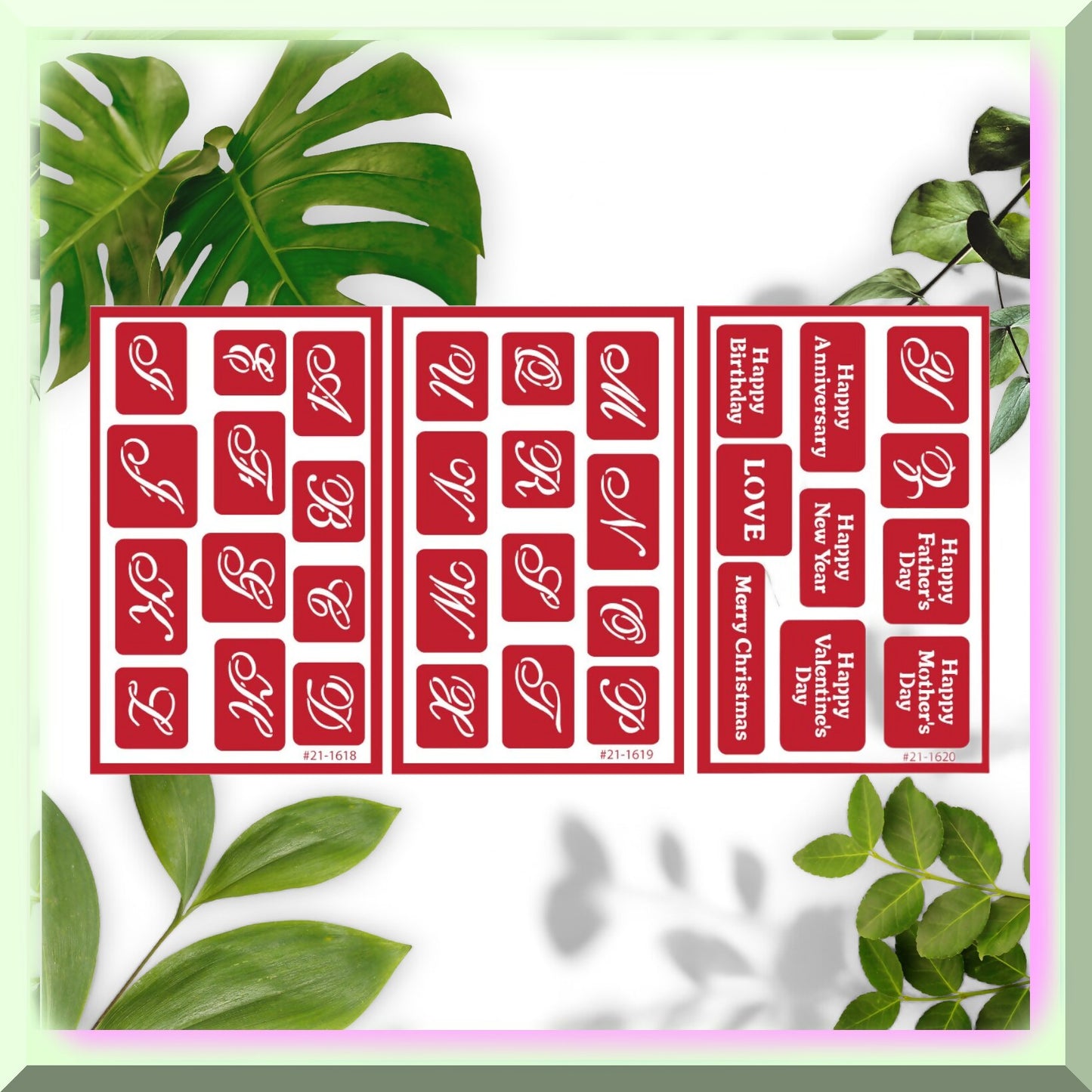 EtchMaster Alphabet Stencil Set, 3 Sheets, 7/8" High