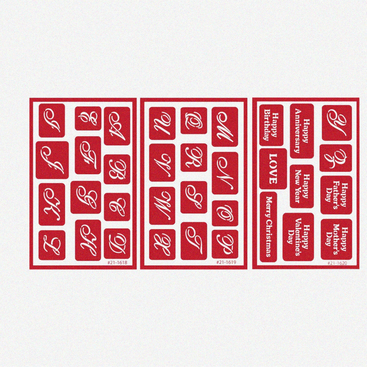 EtchMaster Alphabet Stencil Set, 3 Sheets, 7/8" High