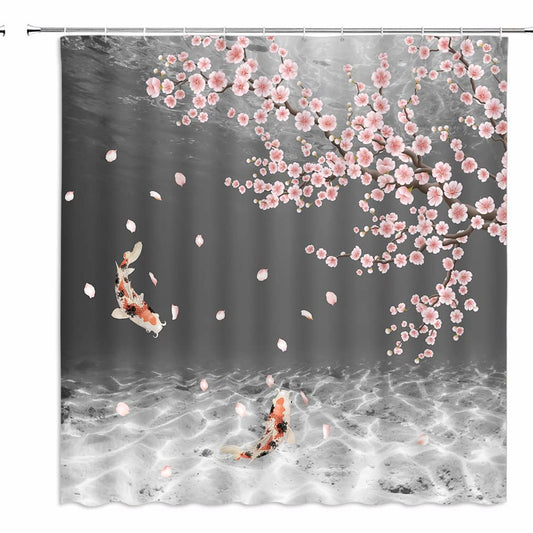 Asian Cherry Blossom Shower Curtain 70x70 Inch