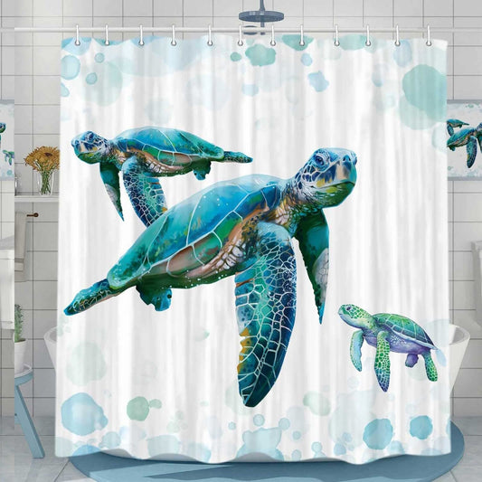 Sea Turtle Shower Curtain 72x72 Inches