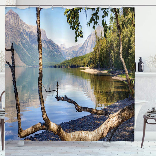 Glacier National Park Shower Curtain 69x70 Green Blue