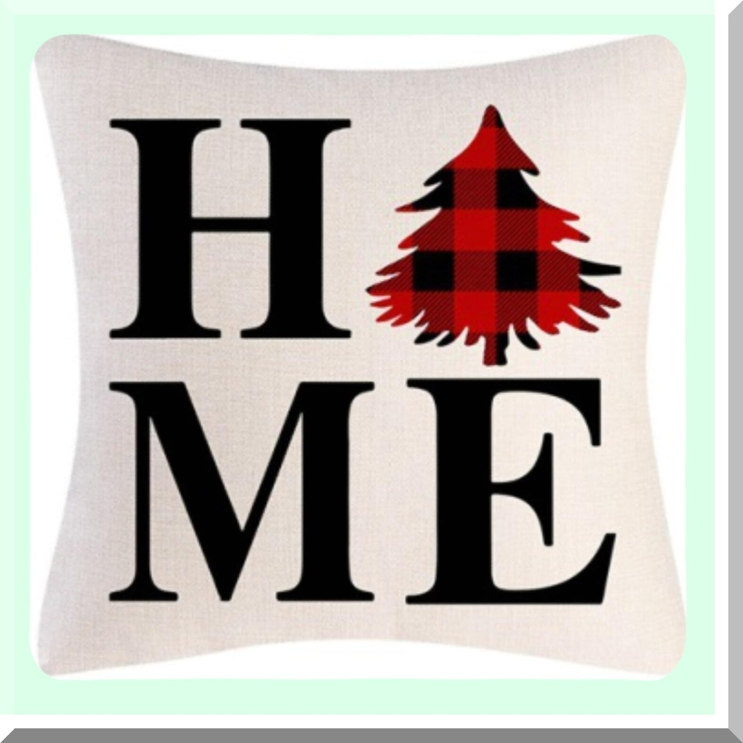 Winter Wonderland Plaid Pillowcase - Believe in Happy Snowfall - 18x18 inches for Bedroom, Sofa, Living Room - Cozy Home Decor Accent