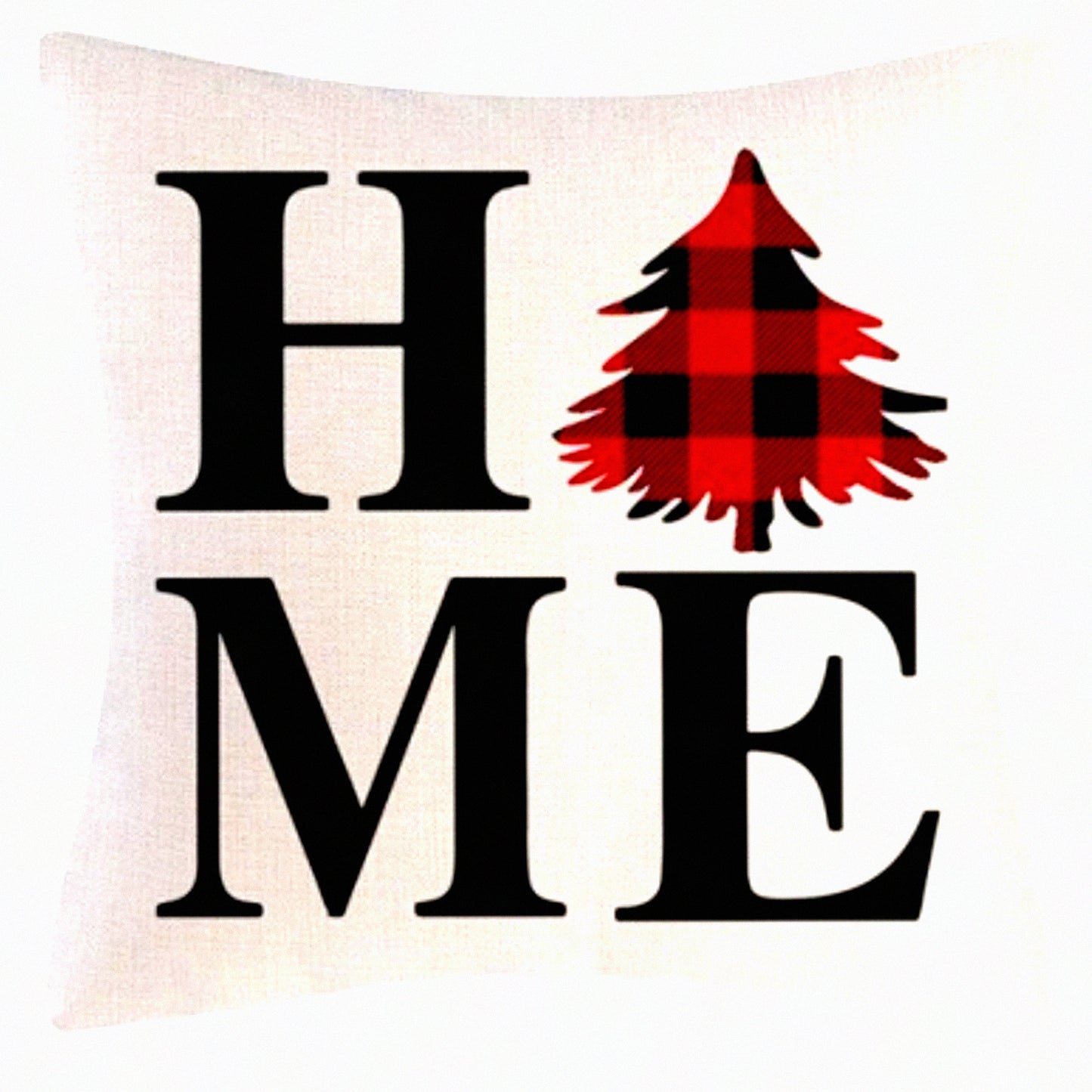 Winter Wonderland Plaid Pillowcase - Believe in Happy Snowfall - 18x18 inches for Bedroom, Sofa, Living Room - Cozy Home Decor Accent