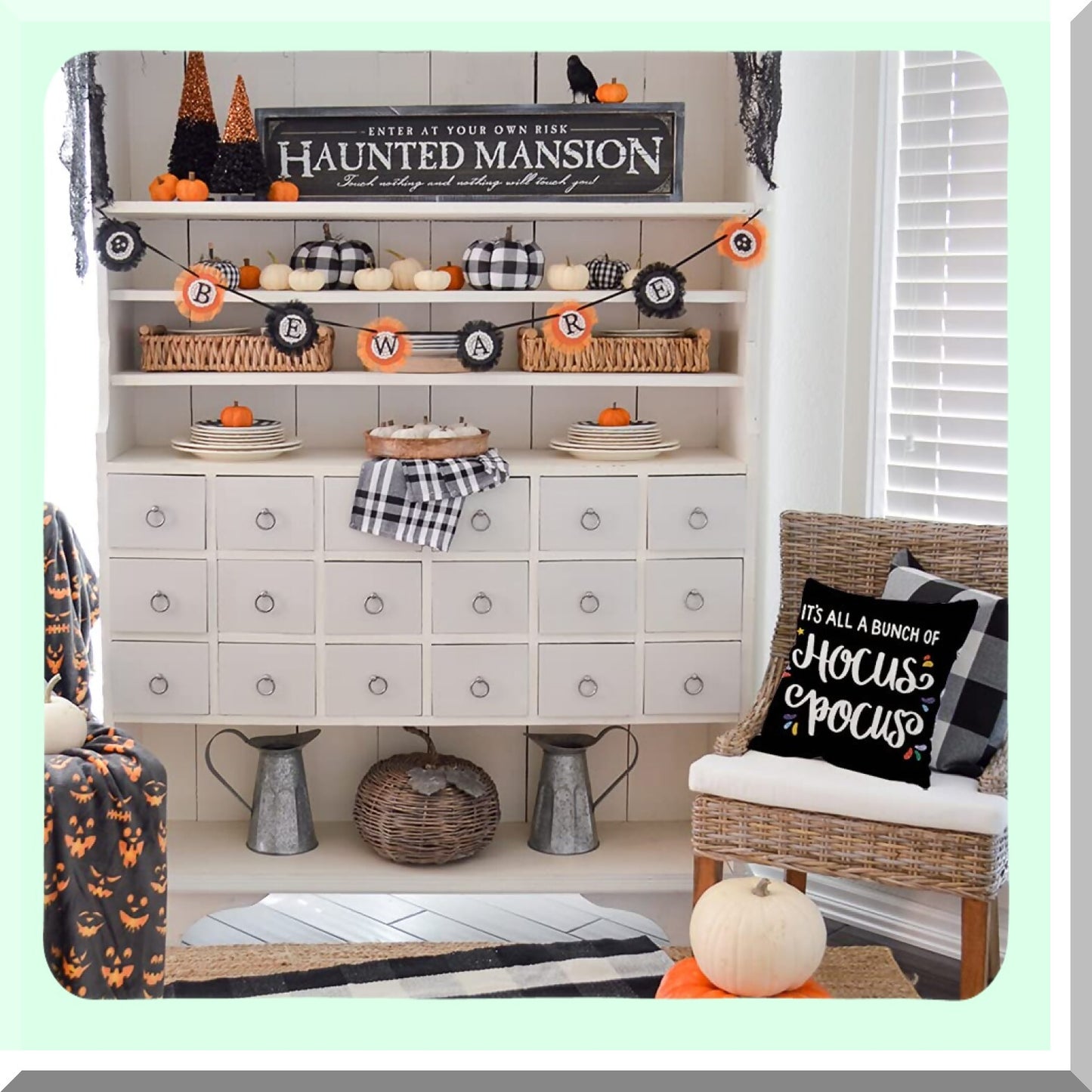 Fall Magic Pillow Covers Set of 4 - Sanderson Sisters Brew Hat Design - Black Decorative Throw Pillow Cases 18x18 Indoor Outdoor Decor - Hocus Pocus Inspired Home Decorations