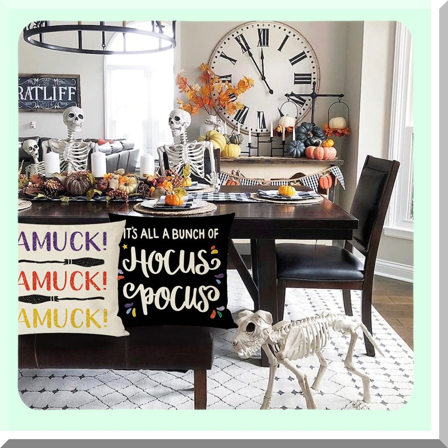 Fall Magic Pillow Covers Set of 4 - Sanderson Sisters Brew Hat Design - Black Decorative Throw Pillow Cases 18x18 Indoor Outdoor Decor - Hocus Pocus Inspired Home Decorations