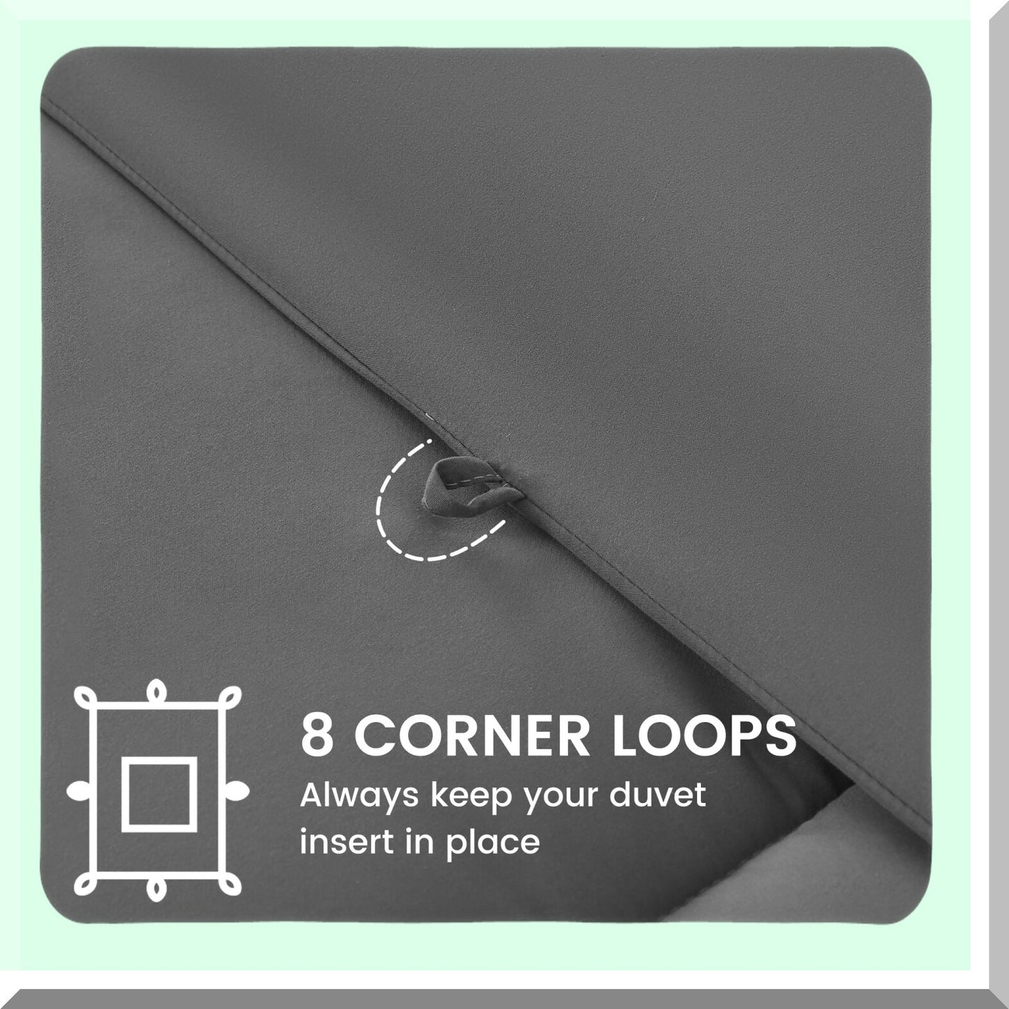 CoolBreeze Reversible Queen Comforter Set - All Season Soft Breathable Bedding with Down Alternative Fill, Square Quilting in Grey Color.