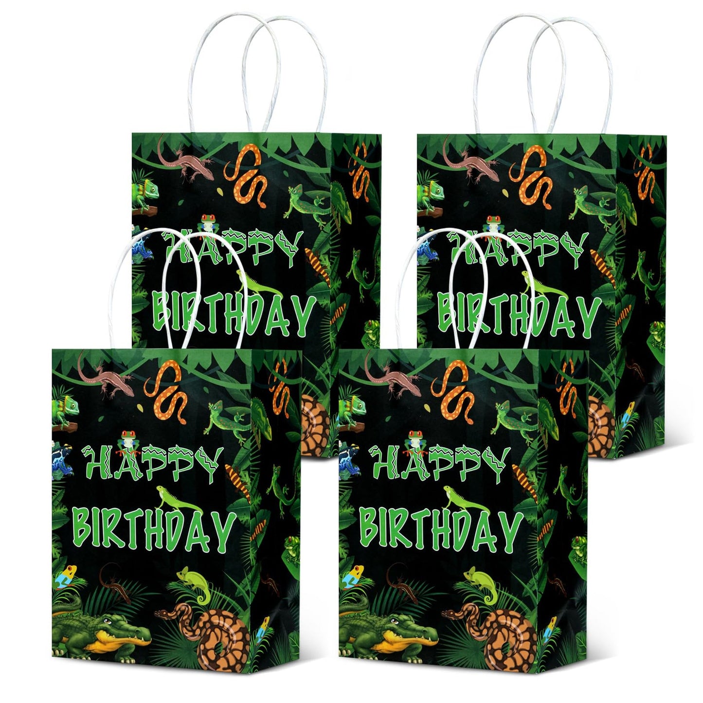 Reptile Safari Goody Bags - 16pcs Lizard Party Treats & Decorations for Kids Birthday Celebration! Perfect Reptile Party Supplies & Gifts!