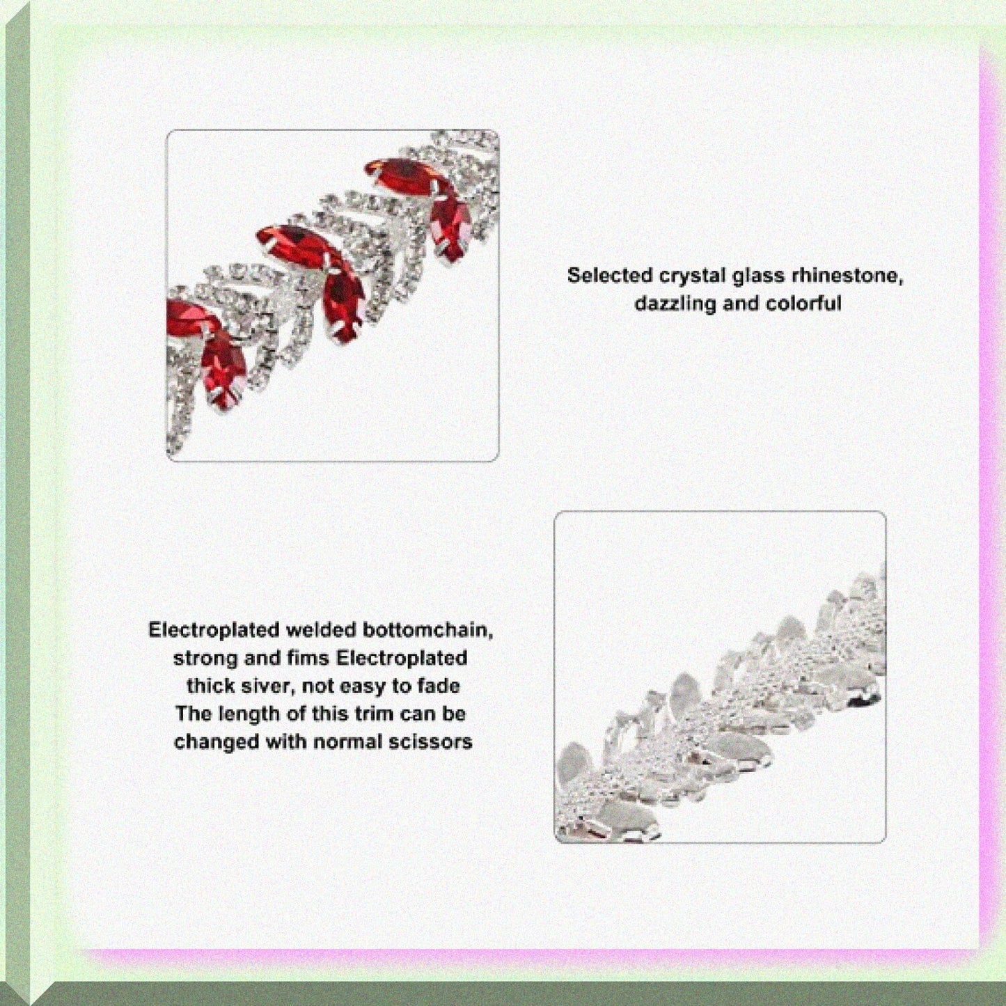 1 Yard 2.3cm Crystal Rhinestone Chain