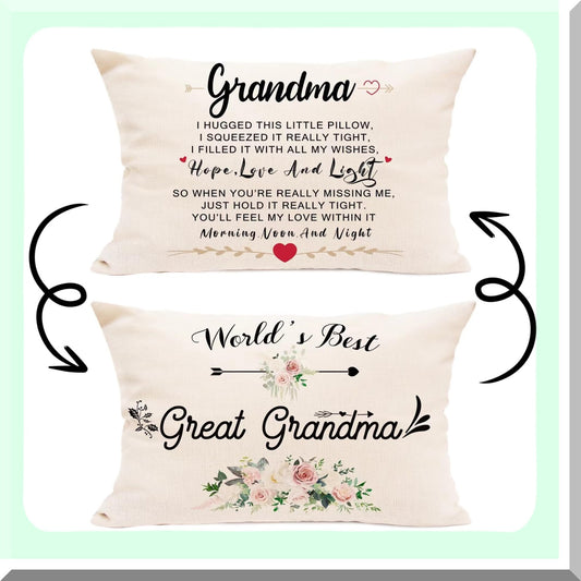 Generations Love Lumbar Pillow Cover - Grandma & Nana Gifts, 20x12 Inch, Birthday Present from Grandchildren, Double Sided Print, Granddaughter Grandson Sentimental Gift