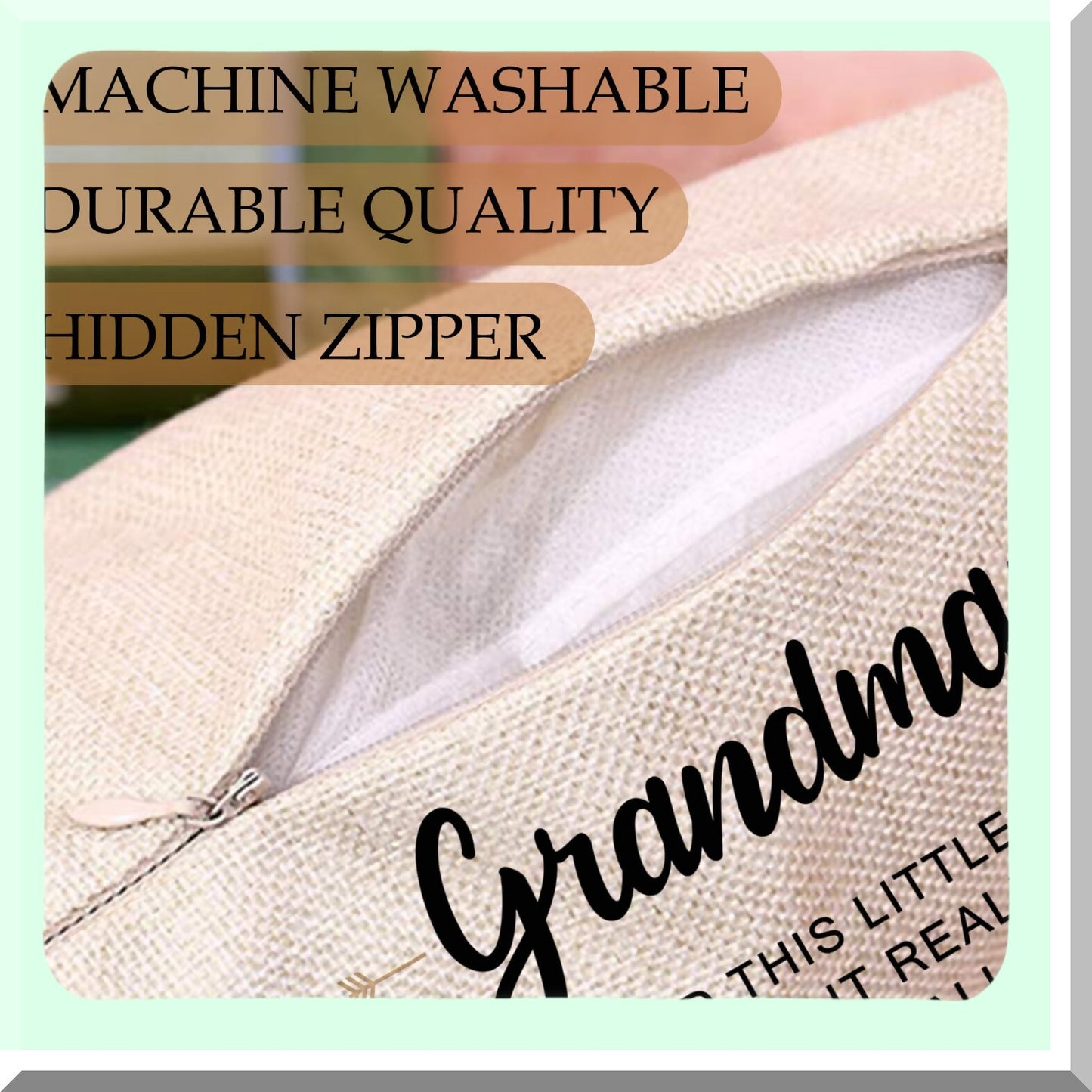 Generations Love Lumbar Pillow Cover - Grandma & Nana Gifts, 20x12 Inch, Birthday Present from Grandchildren, Double Sided Print, Granddaughter Grandson Sentimental Gift