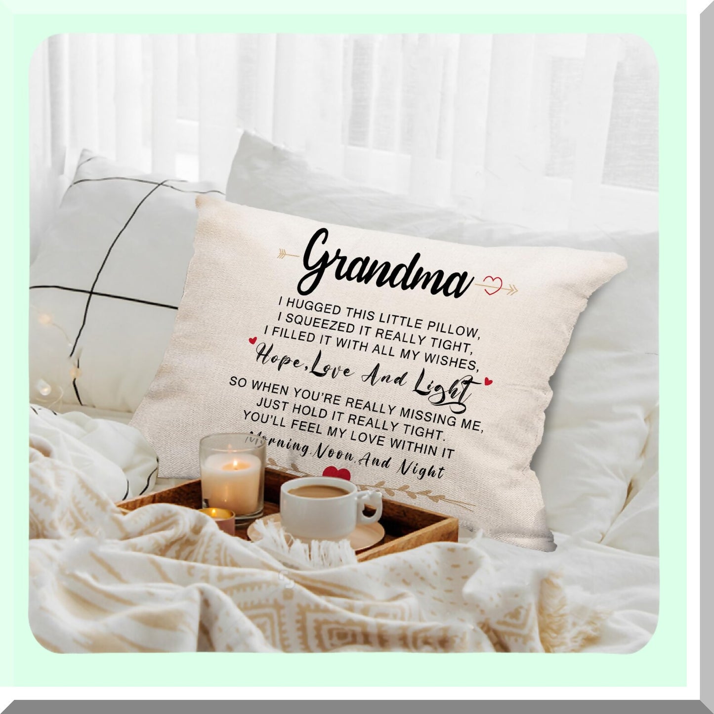 Generations Love Lumbar Pillow Cover - Grandma & Nana Gifts, 20x12 Inch, Birthday Present from Grandchildren, Double Sided Print, Granddaughter Grandson Sentimental Gift