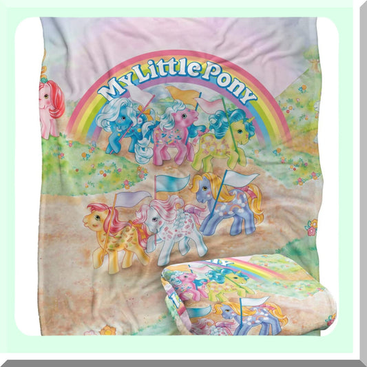 Retro Pony Silky Soft Throw Blanket - 50" x 60" Officially Licensed My Little Pony Clic Ponies