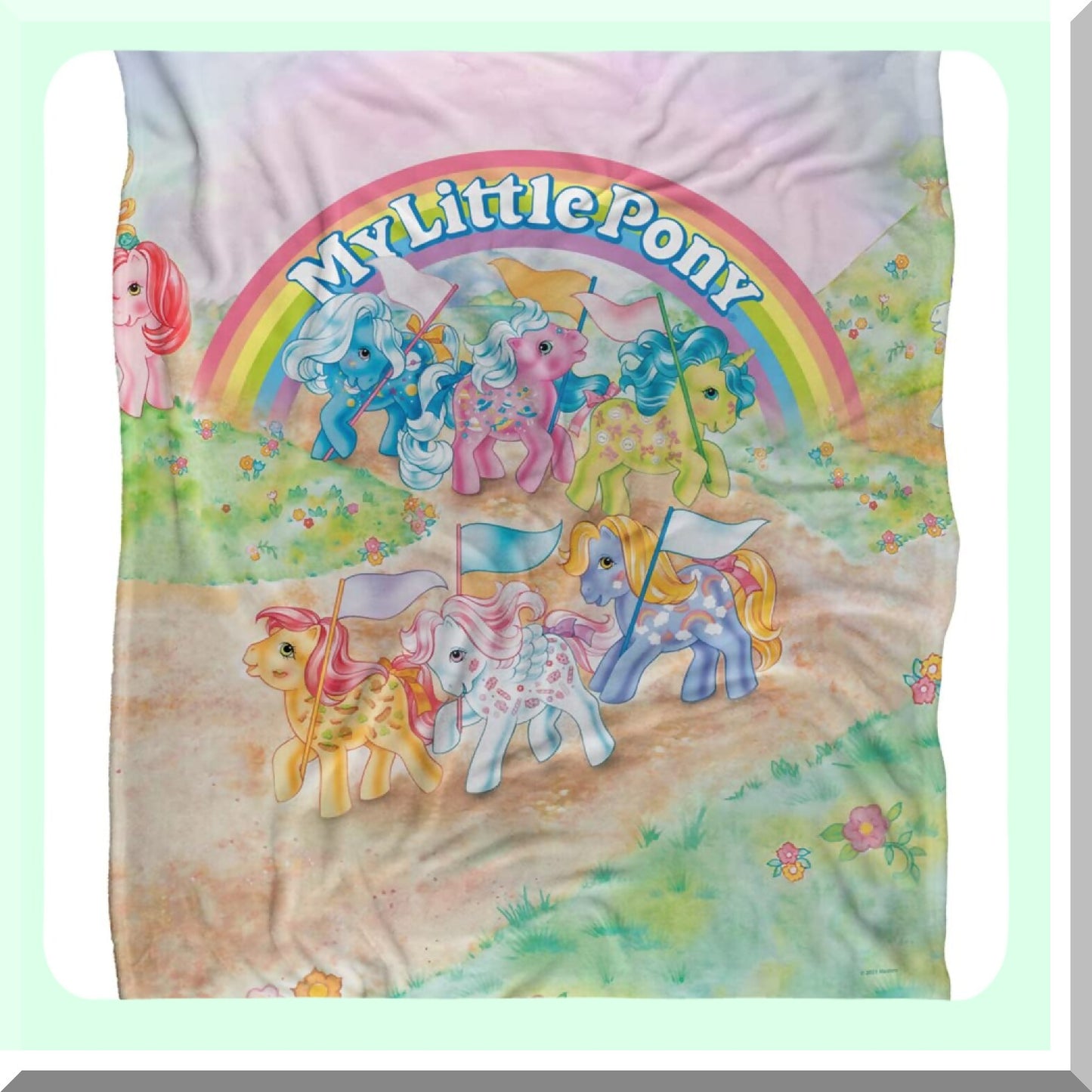 Retro Pony Silky Soft Throw Blanket - 50" x 60" Officially Licensed My Little Pony Clic Ponies