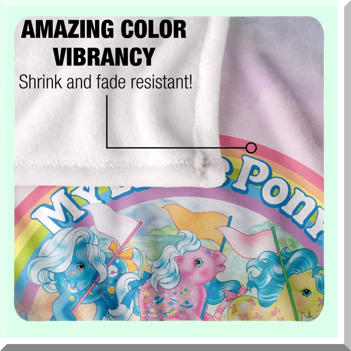 Retro Pony Silky Soft Throw Blanket - 50" x 60" Officially Licensed My Little Pony Clic Ponies