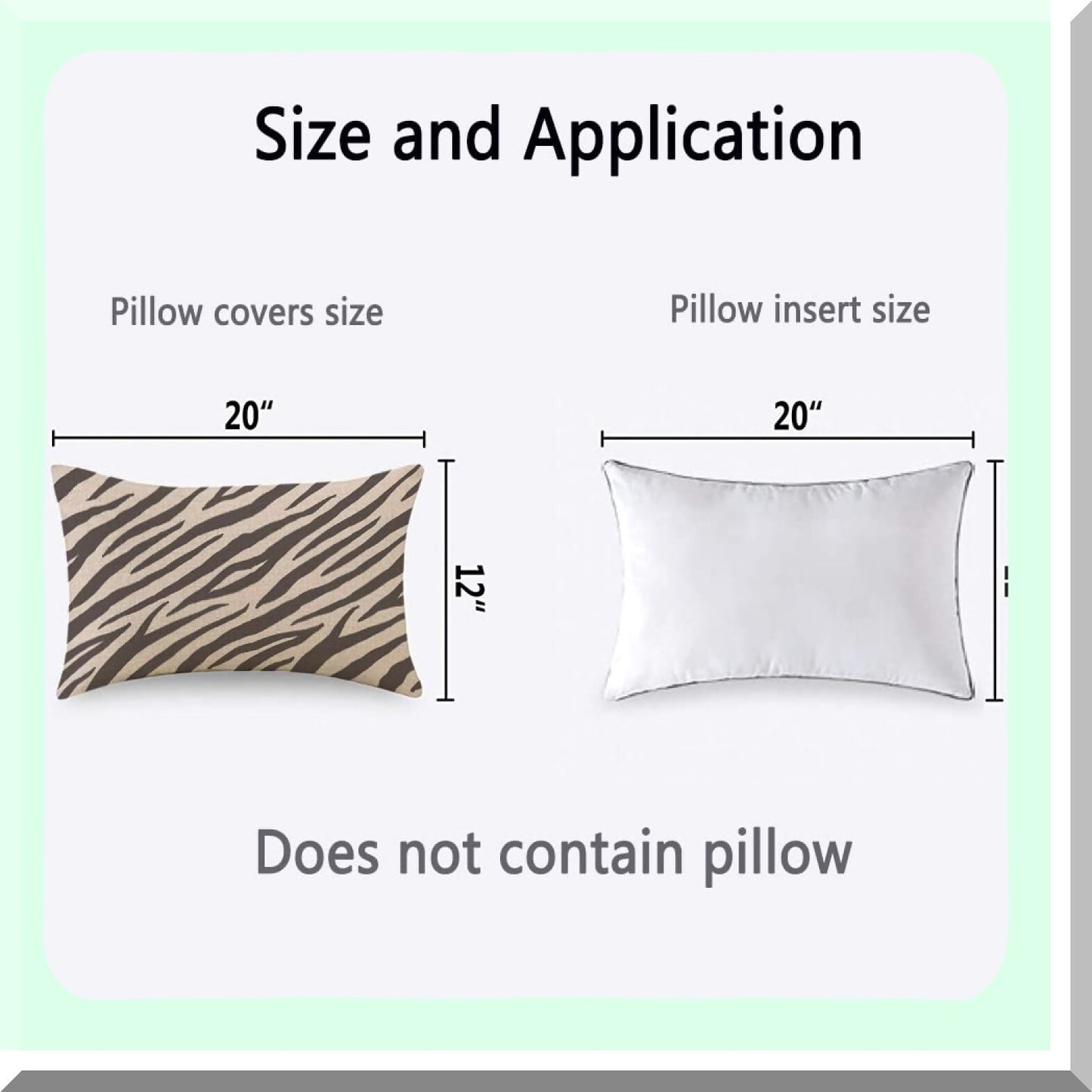 Safari Chic Animal Print Pillow Covers - Set of 2 Decorative Throw Cushion Cases for Home Sofa Couch - Exotic Tiger Zebra Stripe Design - 12x20 Inch Beige Abstract Décor