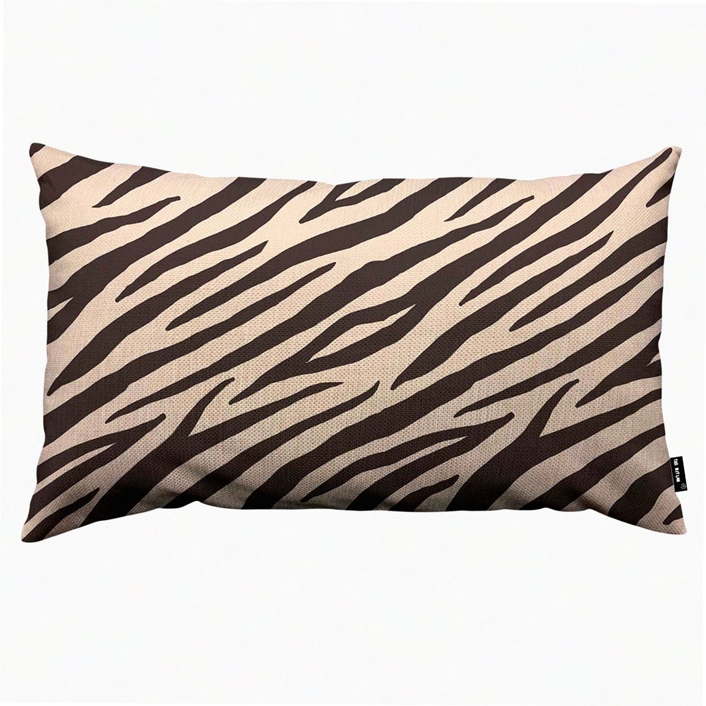 Safari Chic Animal Print Pillow Covers - Set of 2 Decorative Throw Cushion Cases for Home Sofa Couch - Exotic Tiger Zebra Stripe Design - 12x20 Inch Beige Abstract Décor