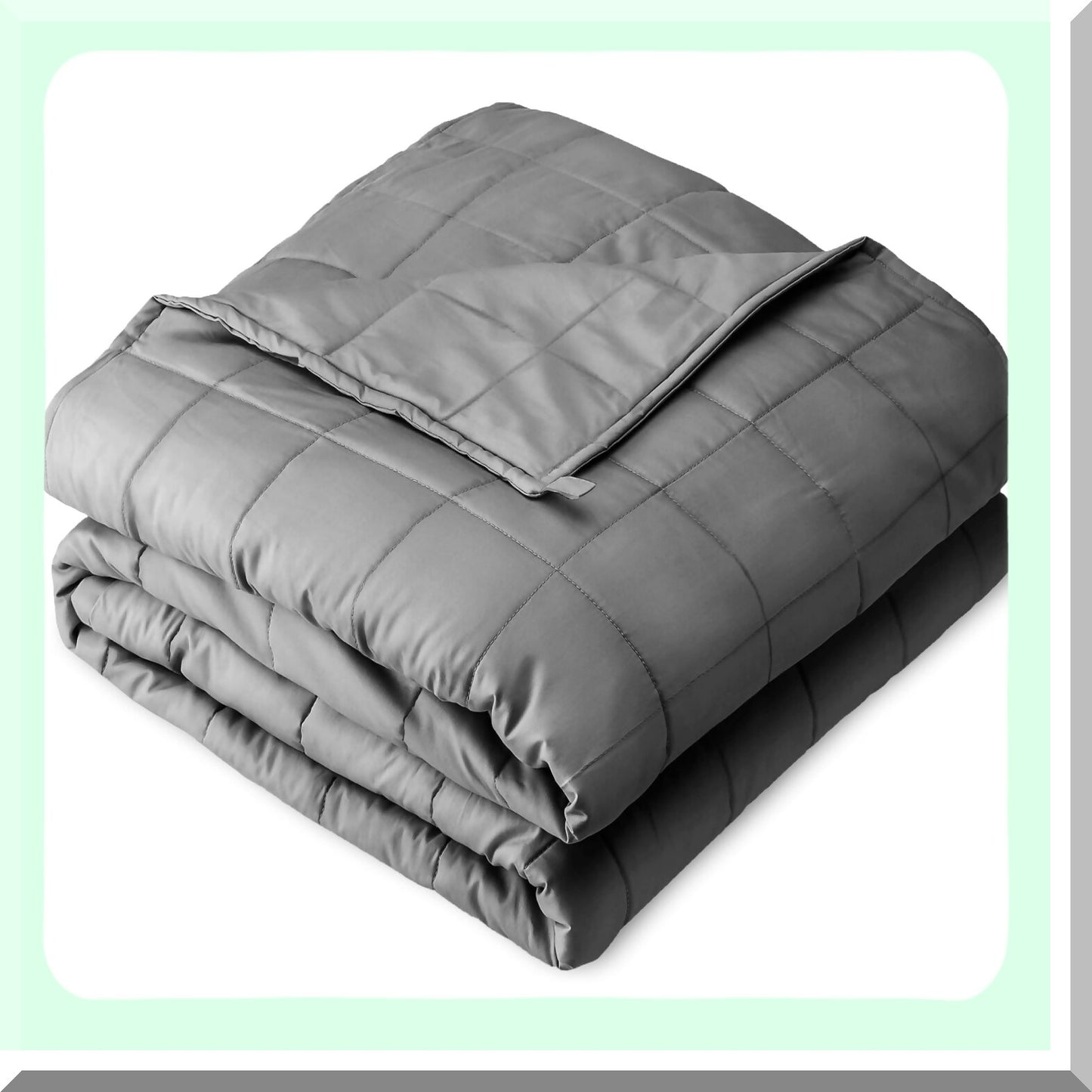 CalmRest All-Natural Cotton Weighted Blanket - 10lb, 40"x60", Twin/Full Size, Premium Heavy Blanket with Nontoxic Glass Beads, Light Grey"