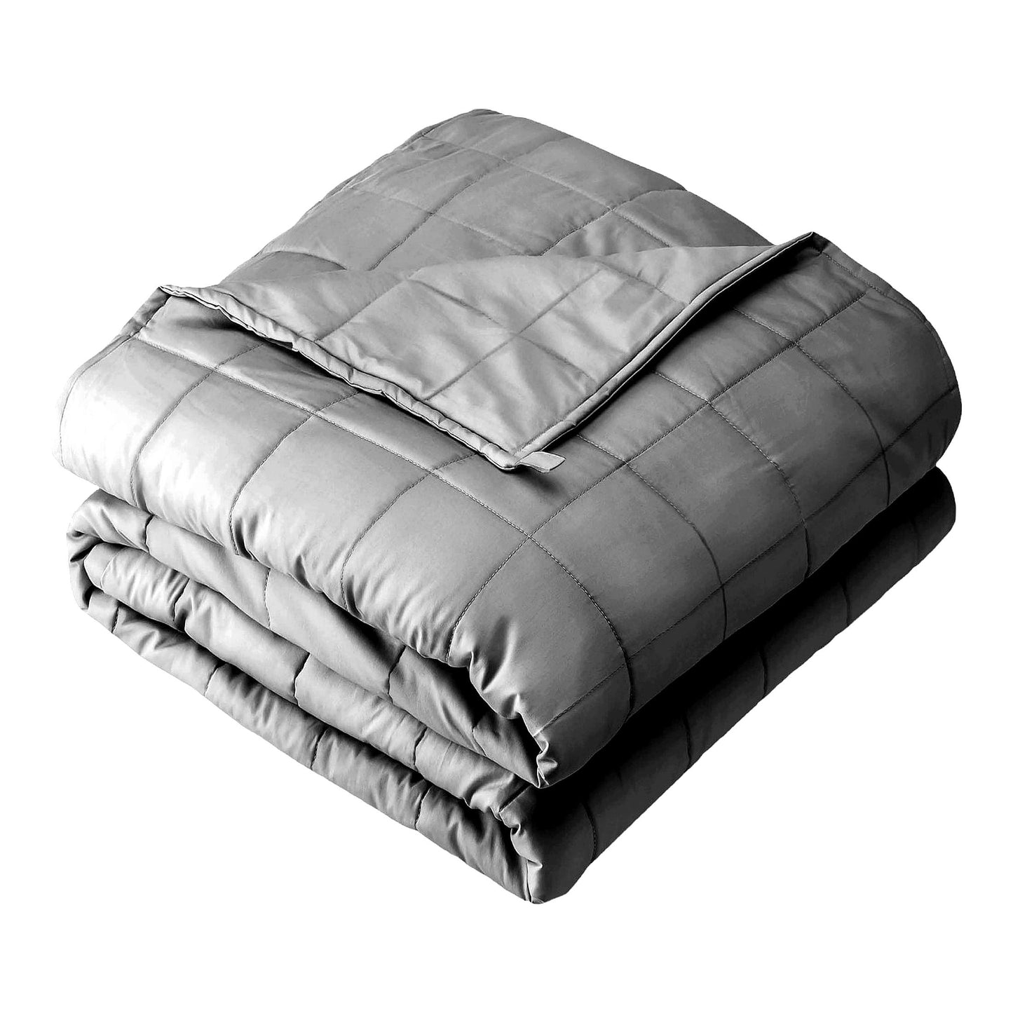 CalmRest All-Natural Cotton Weighted Blanket - 10lb, 40"x60", Twin/Full Size, Premium Heavy Blanket with Nontoxic Glass Beads, Light Grey"