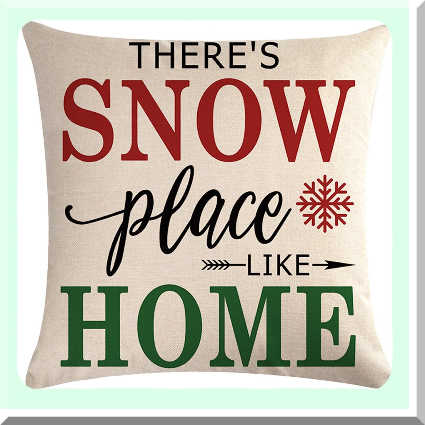 Winter Wonderland Holiday Pillow Covers - Set of 2 Festive Red & Green Throw Pillowcases with Merry Saying "It's The Most Wonderful Time of The Year" - Farmhouse Decor Cushion Covers 20" x 20"