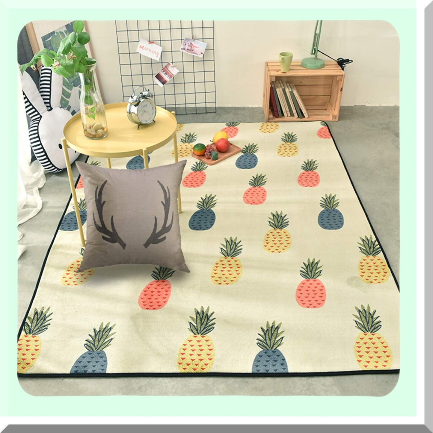 Rustic Lodge Deer Burlap Pillow Cover - Farmhouse Sofa Couch Decorative Case 18x18 Inch - Stag Black Throw