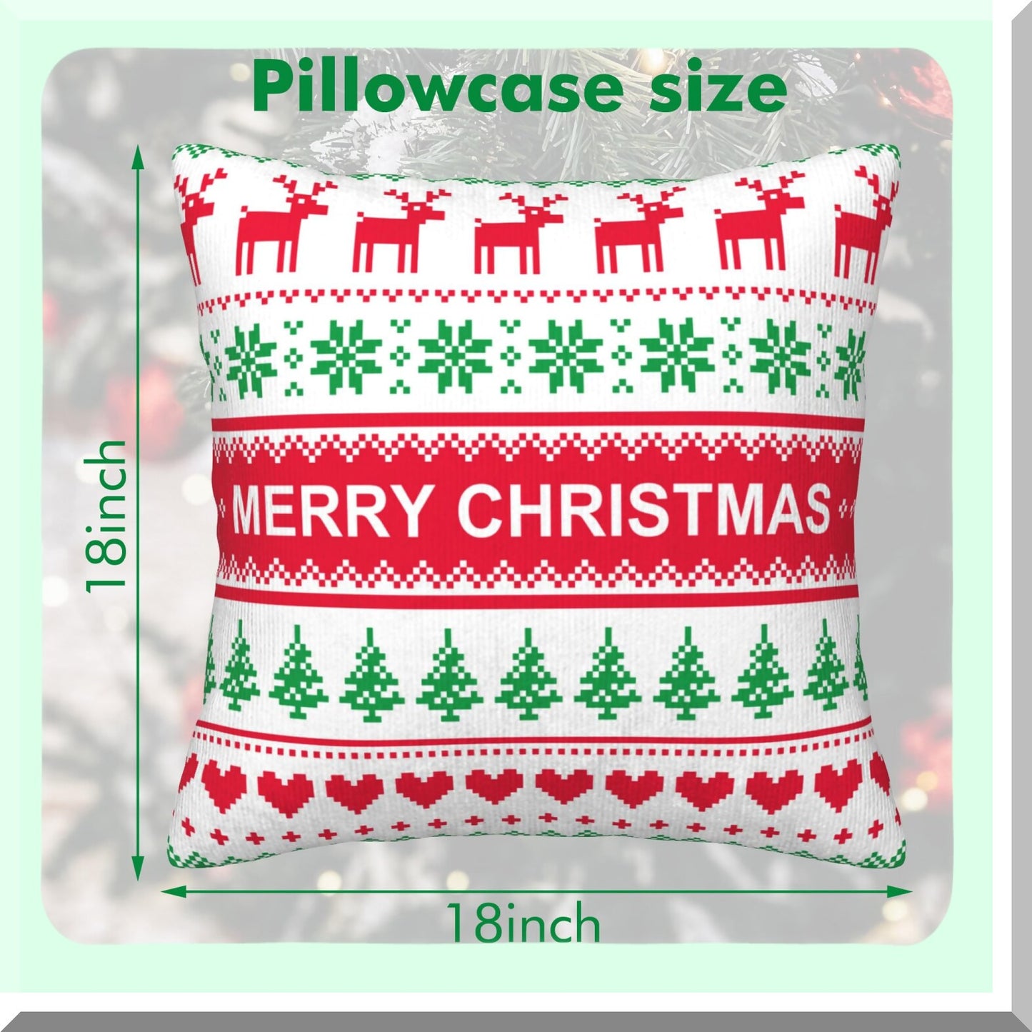 Winter Wonderland Sweater Pillow Covers - Set of 2 Holiday Cushion Cases for Farmhouse Home Decor - 18x18 Outdoor Indoor Couch Accessories