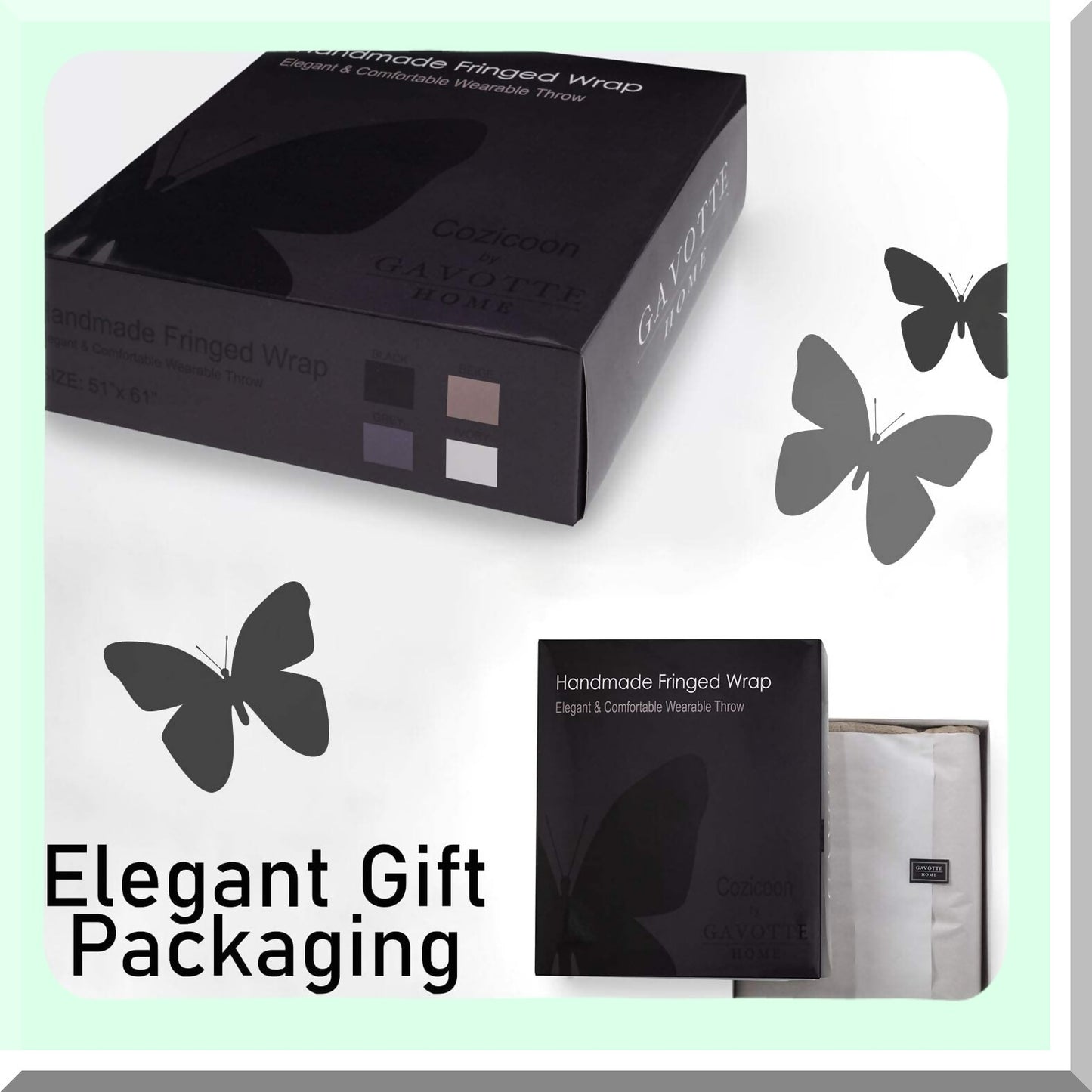 CozyMom Fleece Wrap: Ultra-Soft Fringed Throw Blanket & Poncho Cape in Elegant Beige