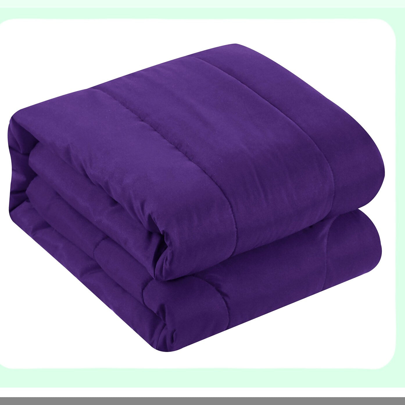 All Season Reversible Microfiber Comforter Set - Twin Size, Easy-Wash Lightweight Alternative Bedding in Bright Solid Purple. Ultra-Soft and Durable.