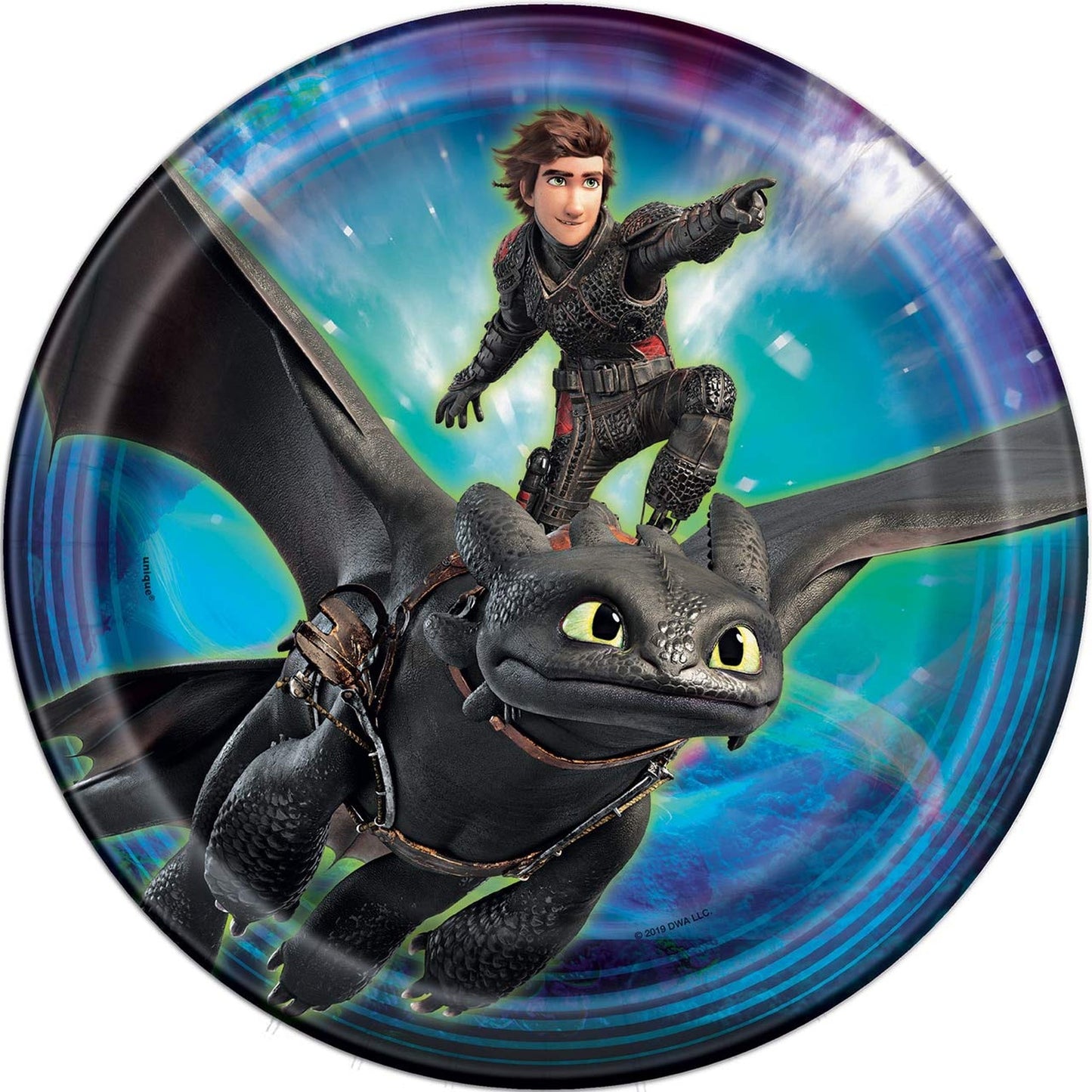 9-Inch Dragon-Themed Party Paper Plates, 8 Pack