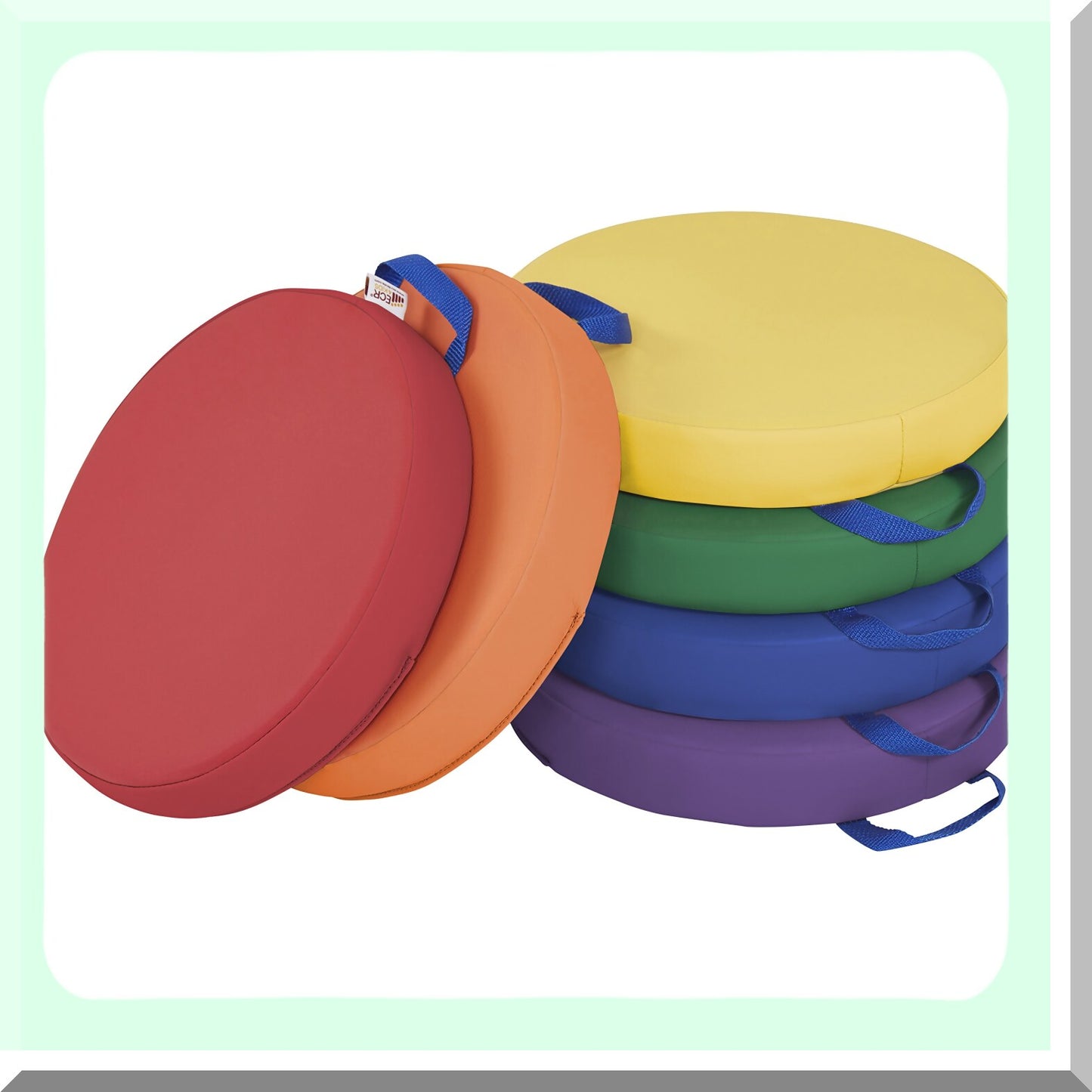 FlexiRound SeatZones - Set of 6 Assorted Soft Floor Cushions for Flexible Seating