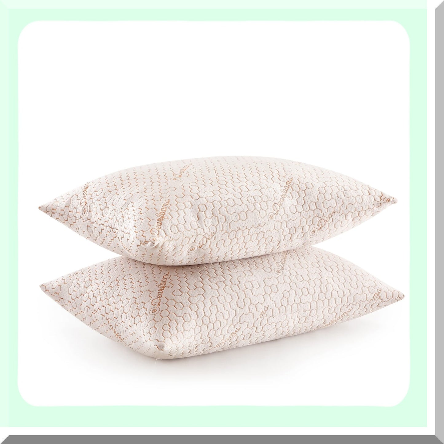 Copper Comfort Knit Pillows - Set of 2, Standard/Queen Size 20"x28" - Infused with Copper for Cooling and Supportive Sleep - Hypoallergenic Fibers for Allergy Relief