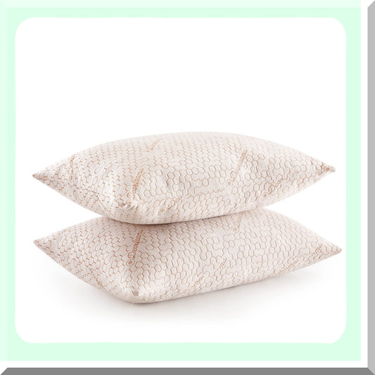 Copper Comfort Knit Pillows - Set of 2, Standard/Queen Size 20"x28" - Infused with Copper for Cooling and Supportive Sleep - Hypoallergenic Fibers for Allergy Relief