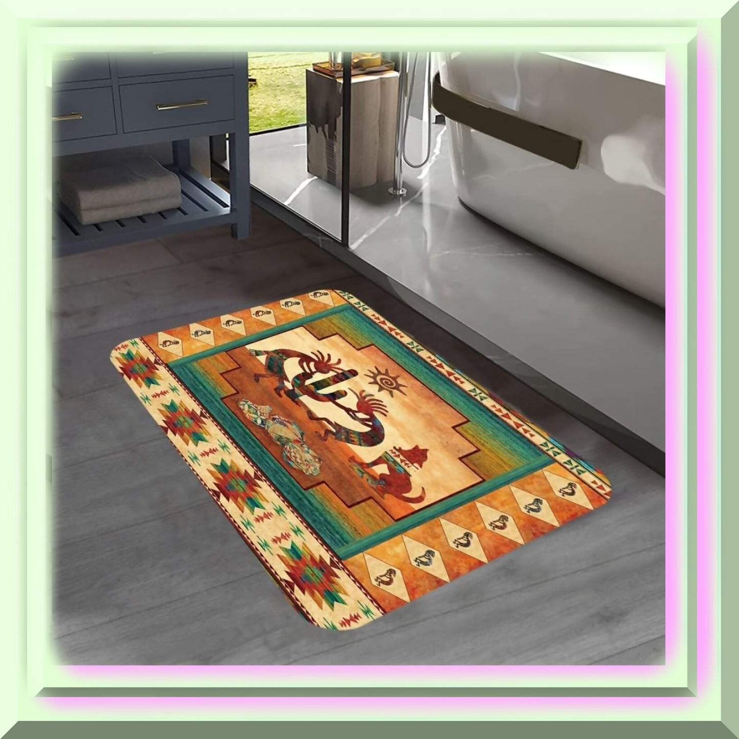 Western Bathroom Rug 17x29 Inches Coral Velvet