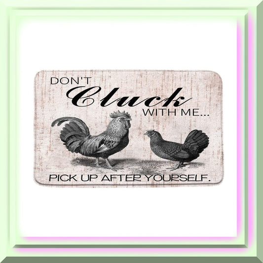 Chicken Bath Mat with Rooster and Hen Design