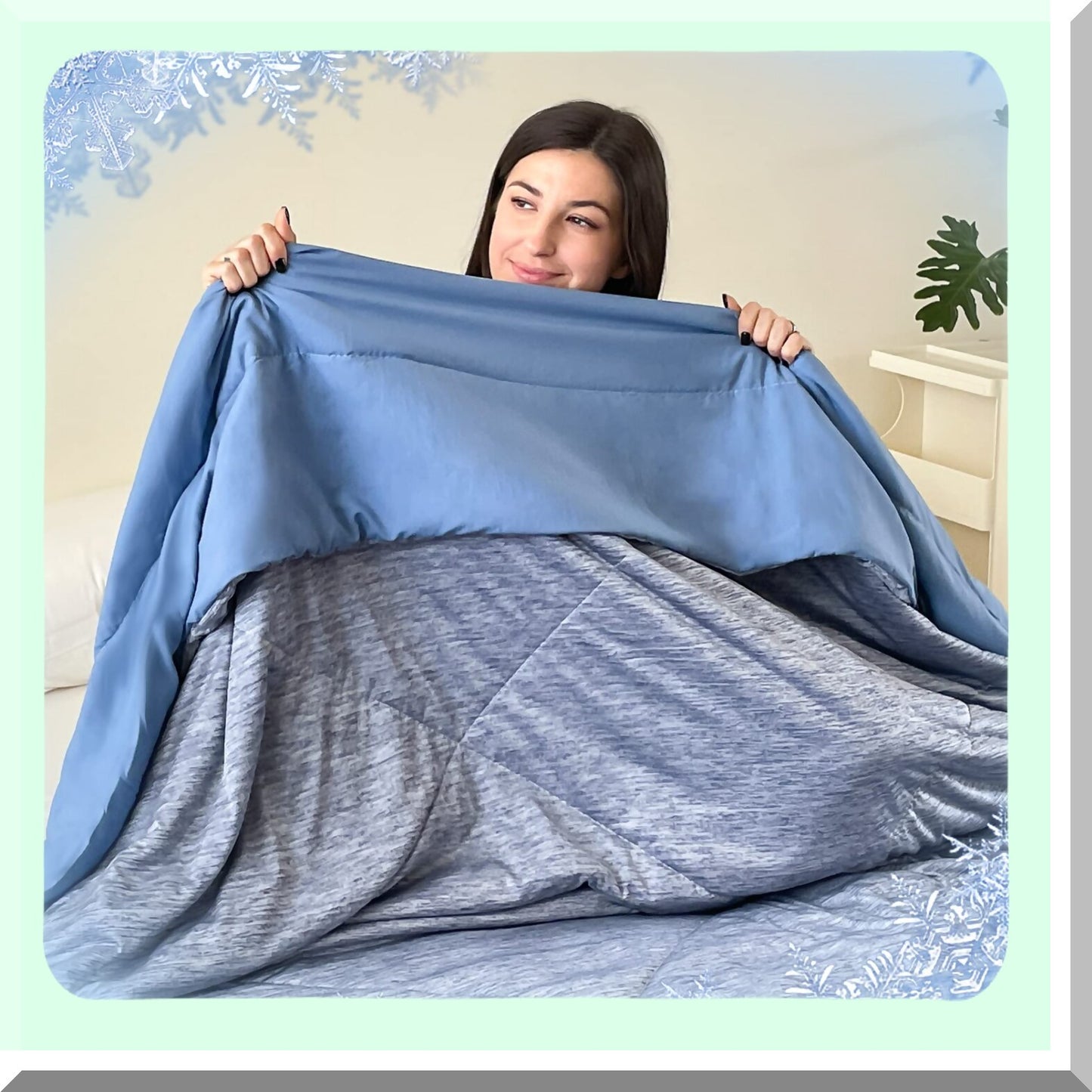 Arctic Chill Cooling Comforter - Cold Tech Fabric, Summer Blanket for Hot Sleepers - Twin Size Blue 60'' x 80'' - Machine Washable - Absorbs Body Heat to Keep Cool