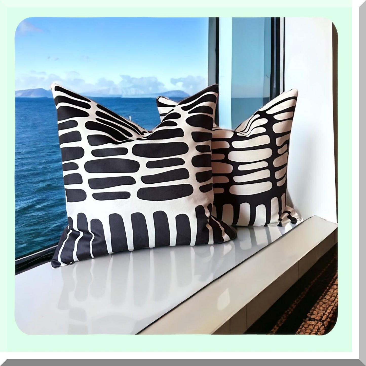 Boho Chic Velvet Throw Pillow Set - 18x18 Modern Abstract Cases - Textured Tufted & Printed Decorative Cushion Covers - Washable Indoor Outdoor Bedroom Couch Bed - Pack of 2