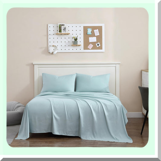 Luxury Blue Microfiber Dream Sheets - Ultra Soft Bedding Set with True Click Technology - Hypoallergenic, Wrinkle Resistant, Deep Pocket - Queen Size