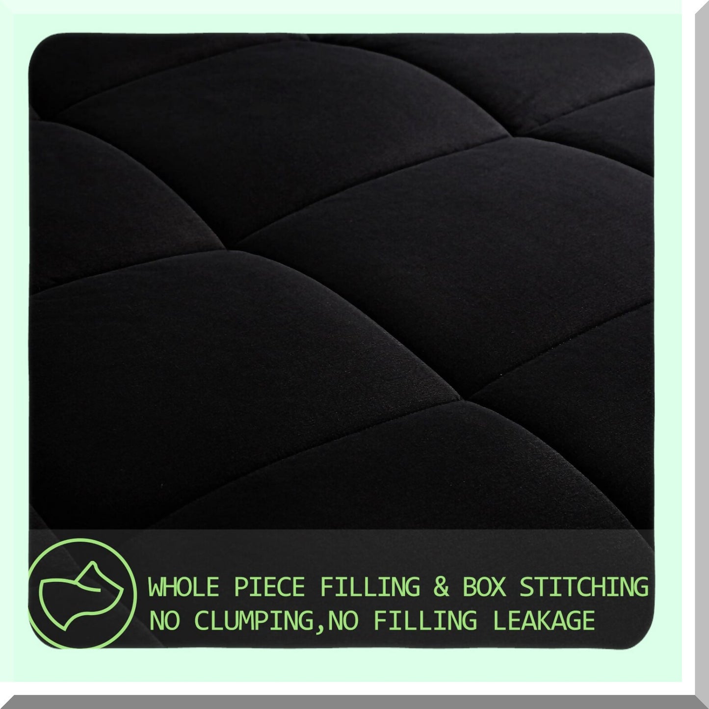 Luxury Plush Comforter Set - 3 Piece Goose Down Alternative Bedding with 2 Pillow Shams - Extra Thick, Soft & Comfortable - Machine Washable - California Black