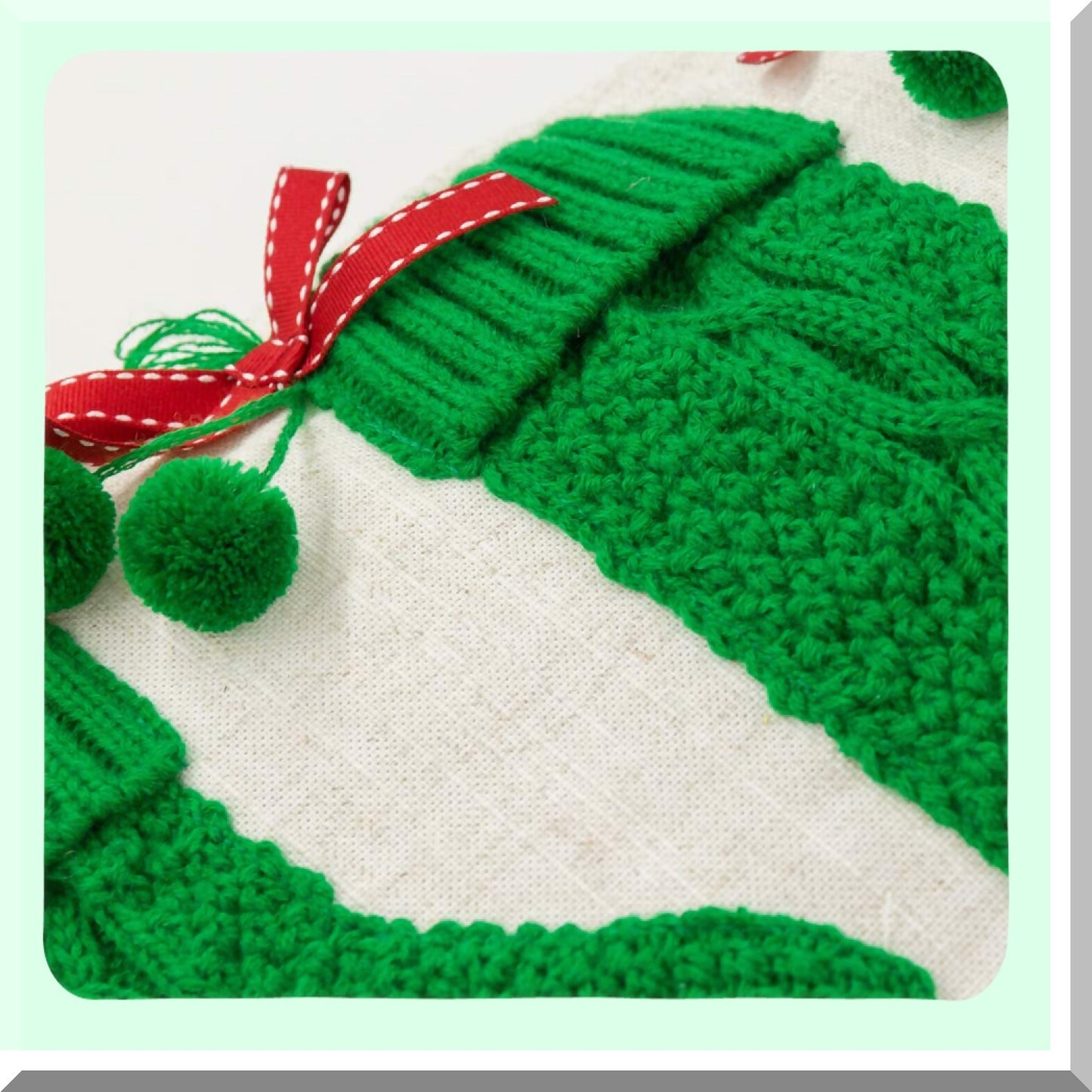 Holiday Cheer Cushion Cover - Festive Xmas Decor for Sofa Couch Bed - Christmas Stocking Pillowcase - 14 x 24 Inch Home Decoration